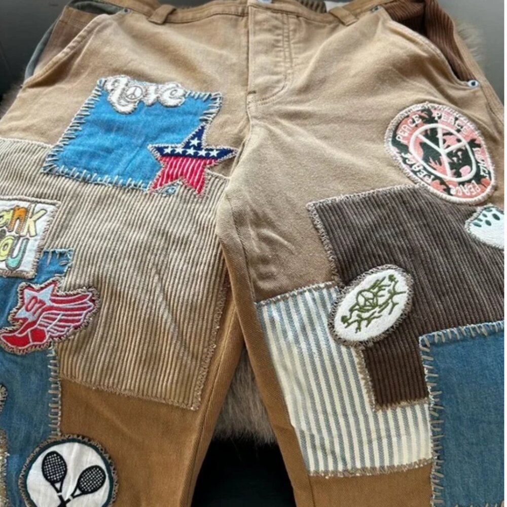 Free People We The Free Patch On You Baggy Straight Jeans Size 28 NWOT - Picture 4 of 9